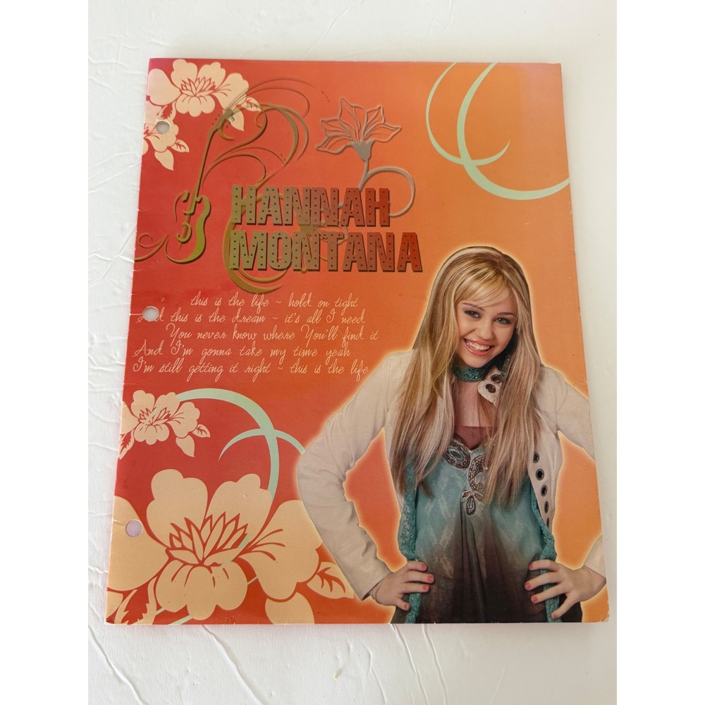 Disney Hannah Montana Miley Cyrus 2 Pocket Folder Vintage 2000s Y2K Stationery
